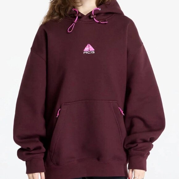 Nike ACG Therma-FIT Fleece Pullover Hoodie Burgundy Pink DH3087-652 Mens S NEW - Picture 13 of 14